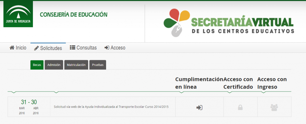 Enlace a la Secretaría Virtual de la Junta de Andalucía
